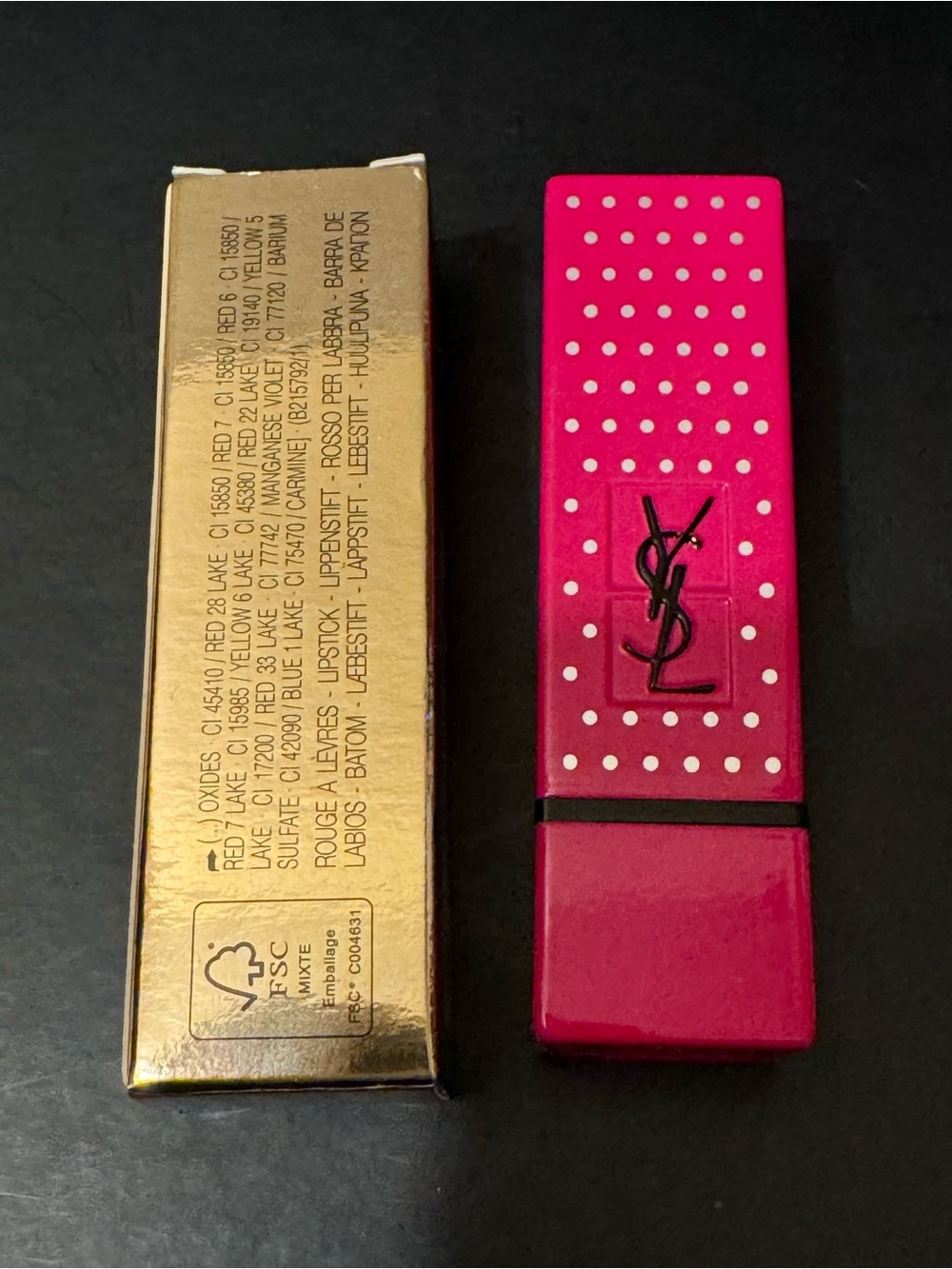BNIB YSL LE 2019 Rouge Pur Couture Studs Lipstick 99 Fuchsia Allusion - Picture 11 of 11